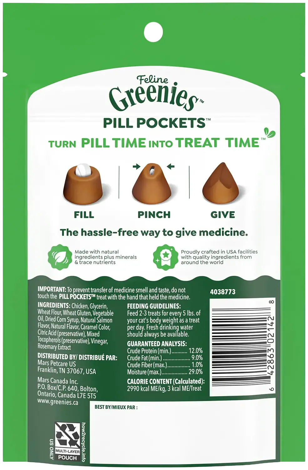 Greenies Feline Pill Pockets Cat Treats Salmon 1.6-oz 45 Count - Image 3