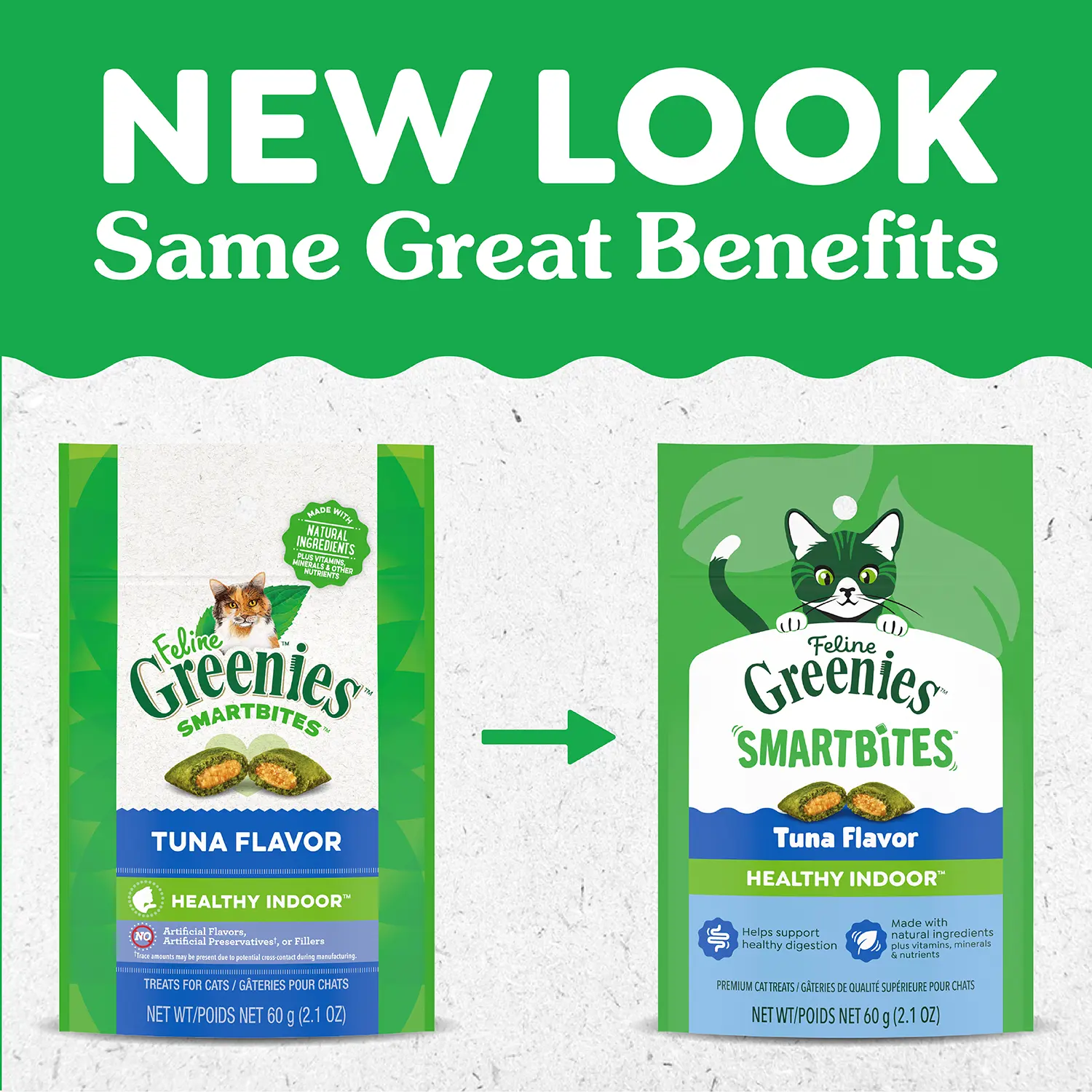 Greenies Feline SmartBites Healthy Indoor Tuna Cat Treats 2.1-oz - Image 2