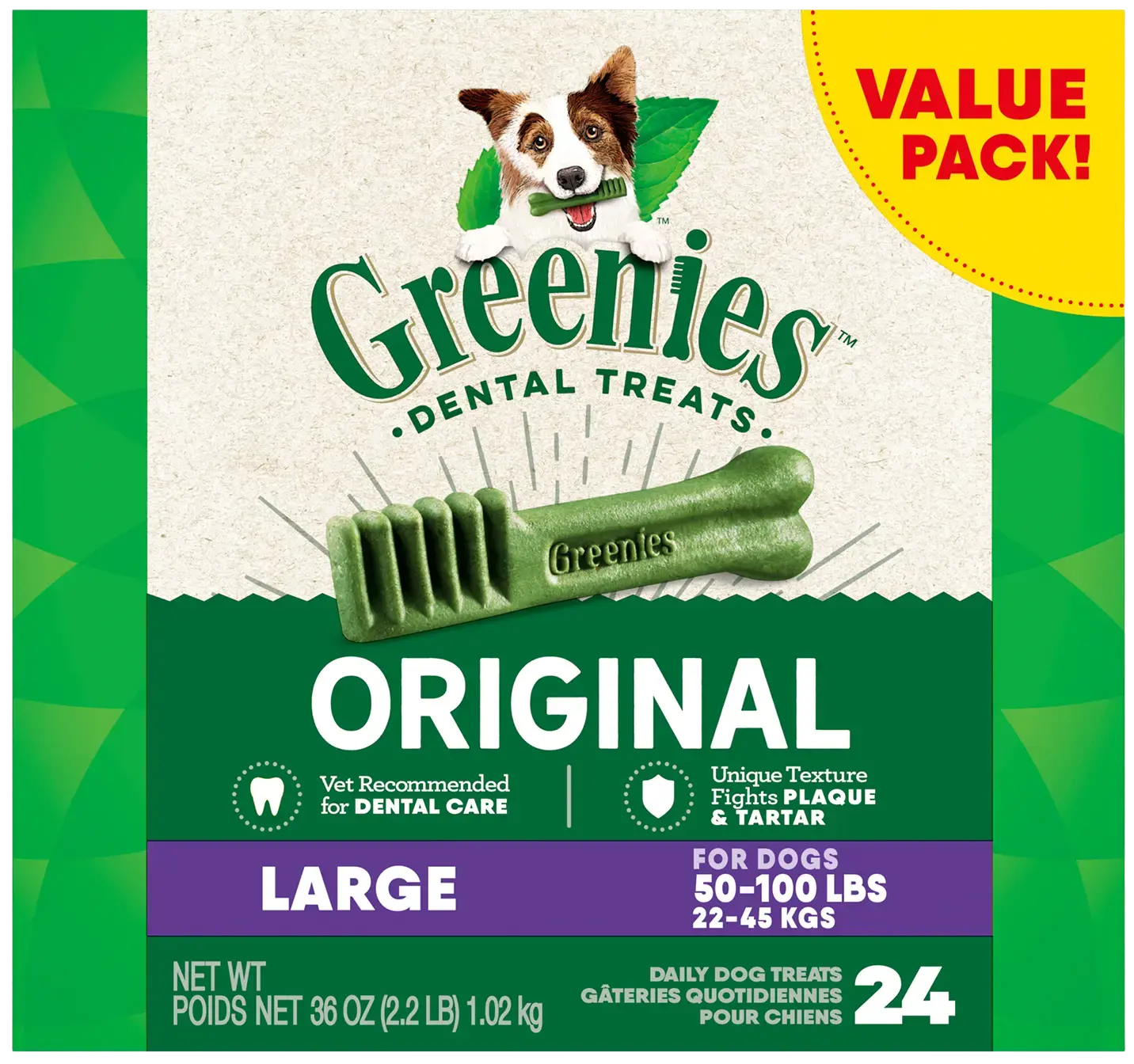 Greenies Original Dog Dental Treats Large 36-oz 24 Count