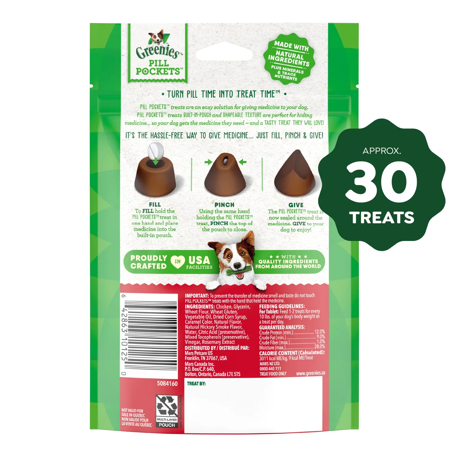 Greenies Tablet Pill Pockets Dog Treats Hickory Smoke 3.2-oz 30 Count - Image 4