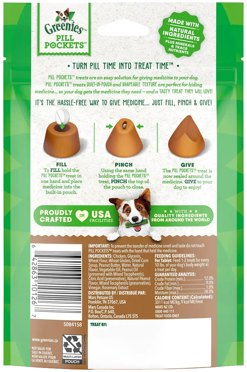 Greenies Tablet Pill Pockets Dog Treats Peanut Butter 3.2-oz 30 Count - Image 3
