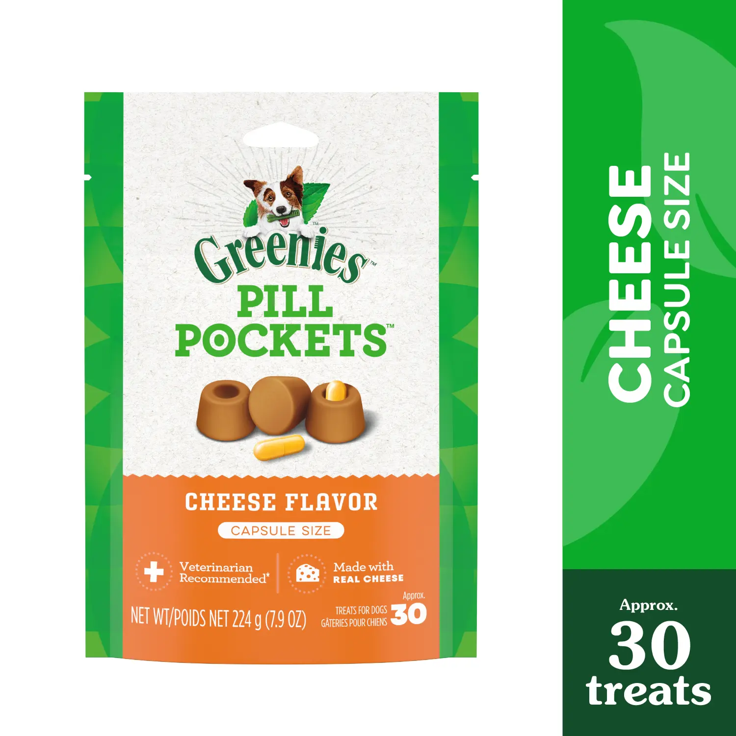 Greenies Capsule Pill Pockets Dog Treats Cheese 7.9-oz 30 Count - Image 2
