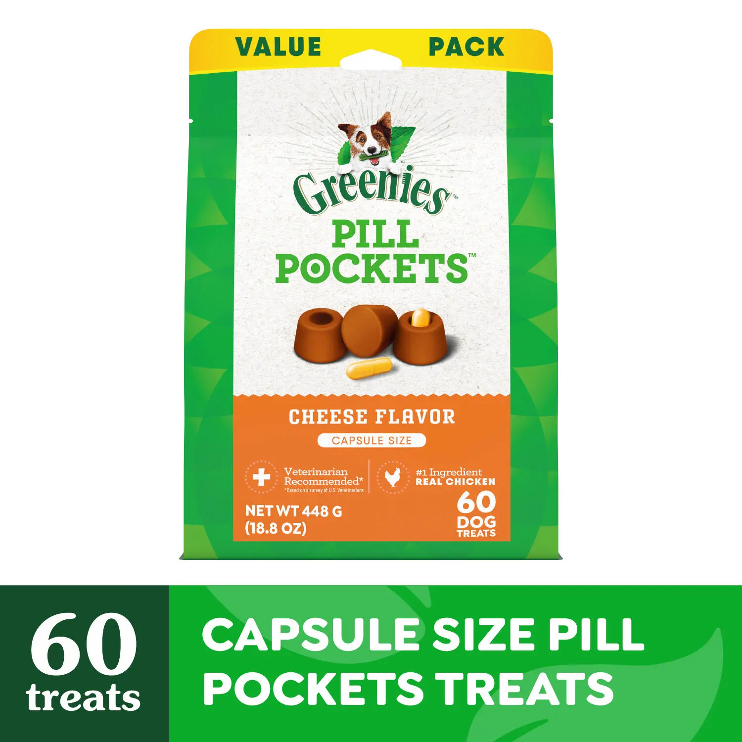 Greenies Capsule Pill Pockets Dog Treats Cheese 15.8-oz 60 Count - Image 2