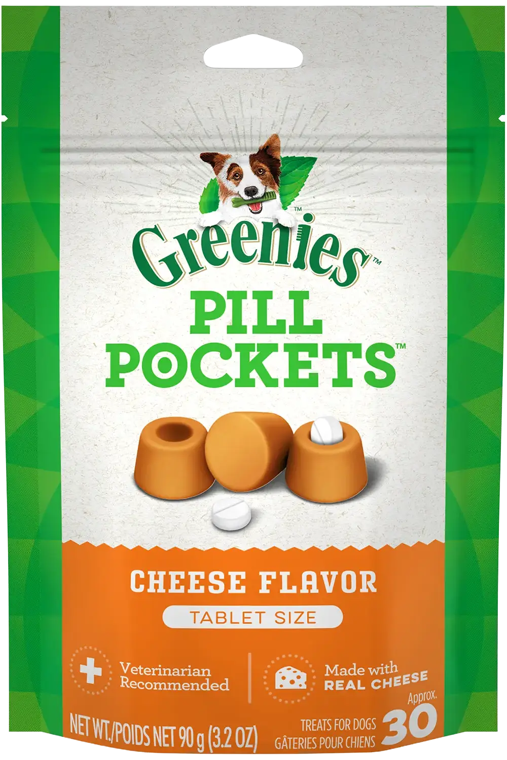 Greenies Tablet Pill Pockets Dog Treats Cheese 3.2-oz 30 Count