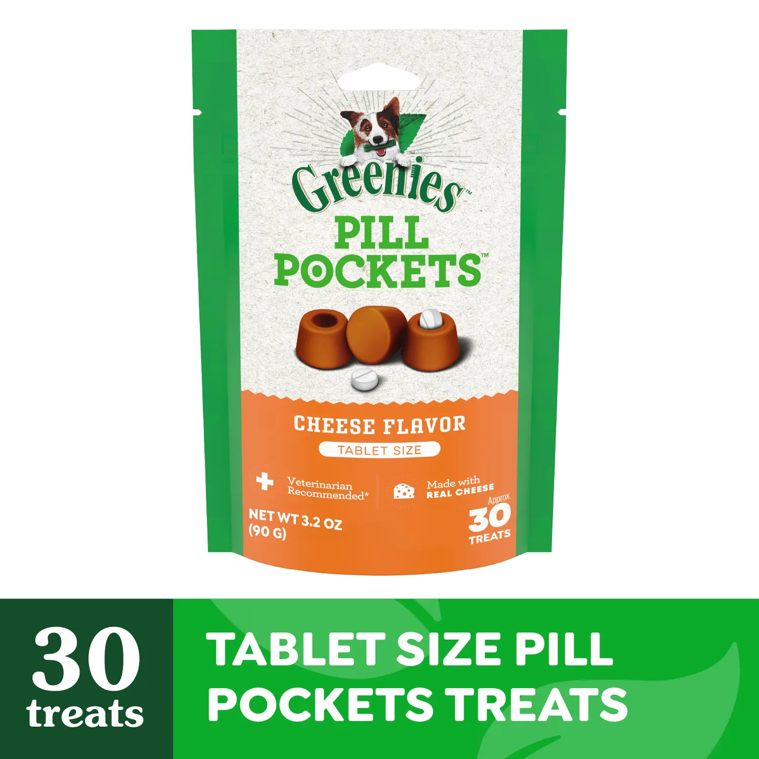 Greenies Tablet Pill Pockets Dog Treats Cheese 3.2-oz 30 Count - Image 2