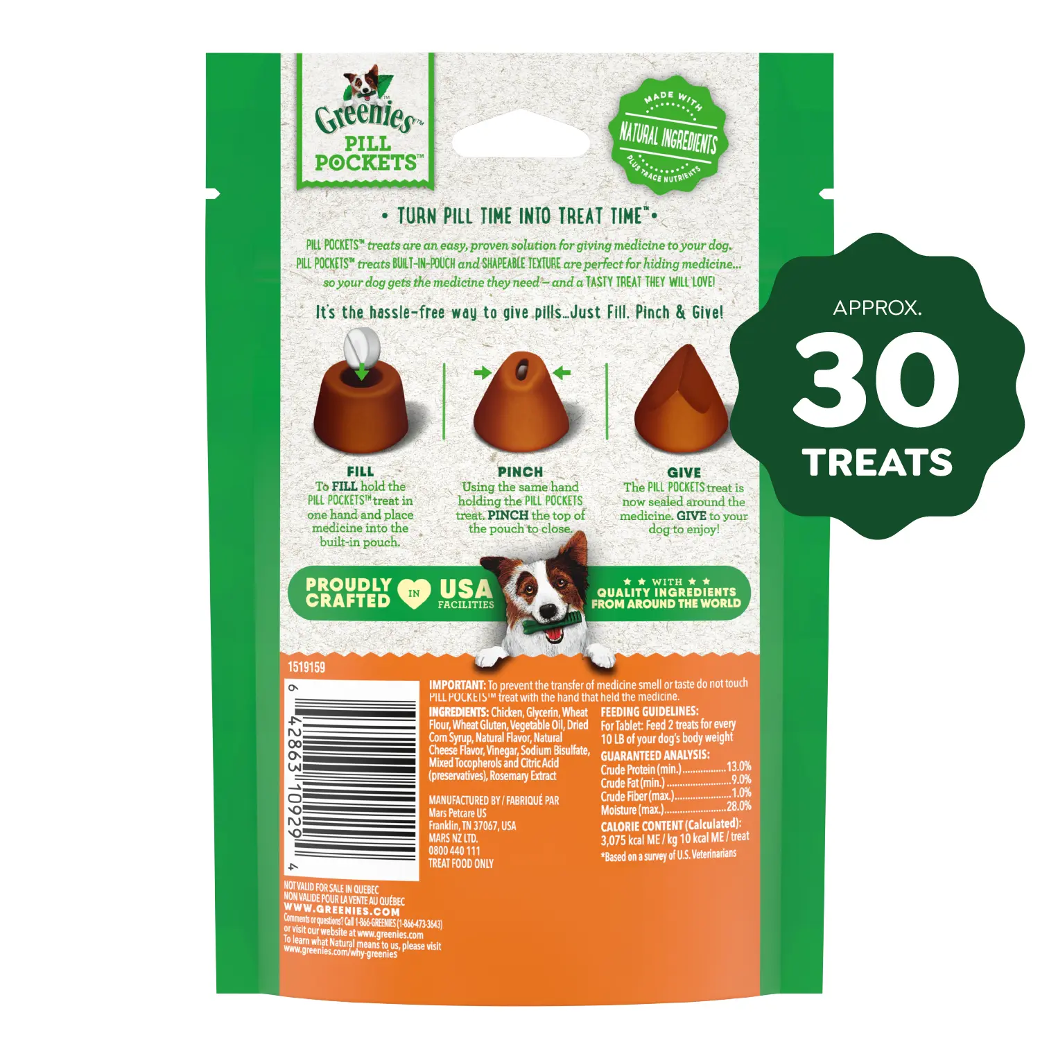 Greenies Tablet Pill Pockets Dog Treats Cheese 3.2-oz 30 Count - Image 4