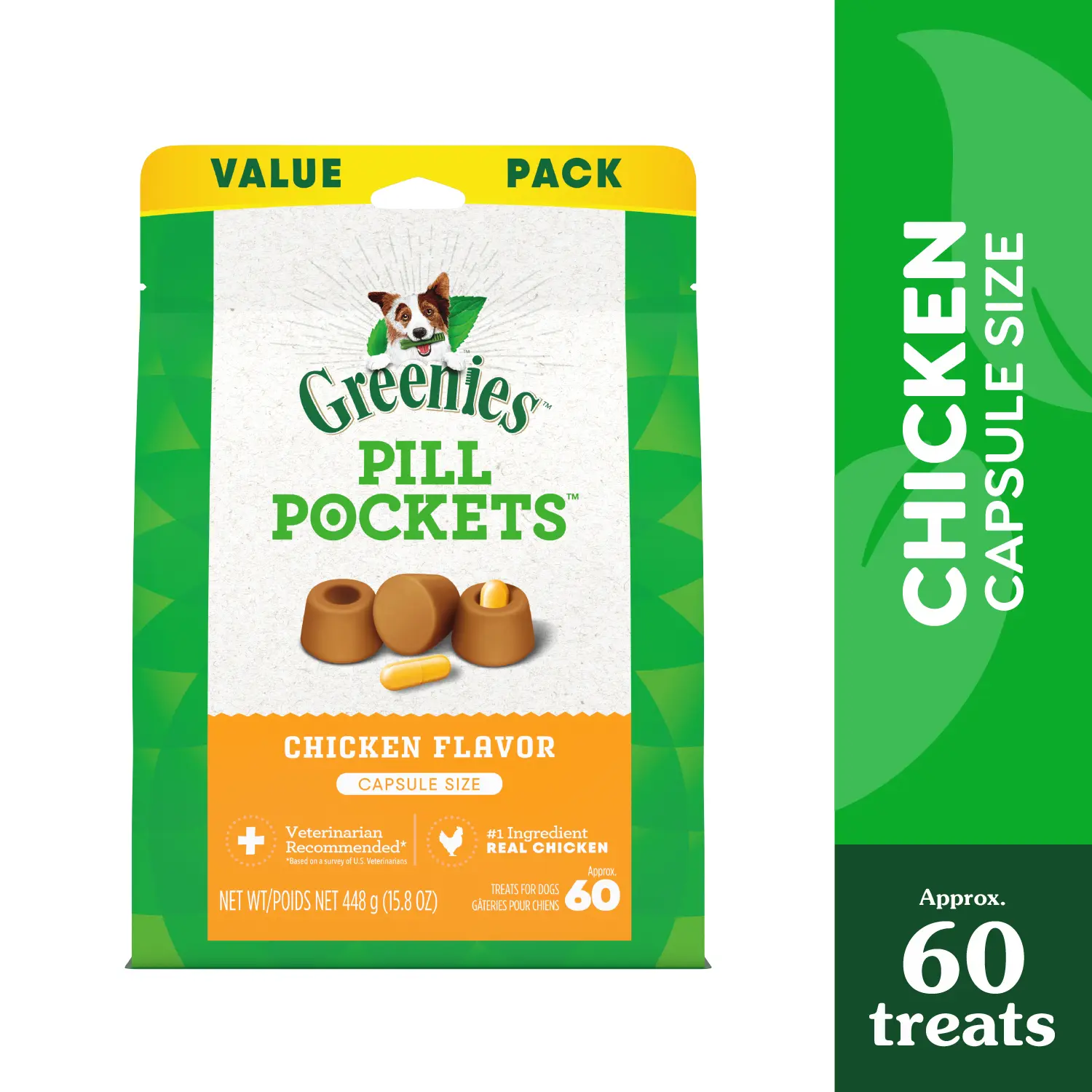 Greenies Capsule Pill Pockets Dog Treats Chicken 15.8-oz 60 Count - Image 2