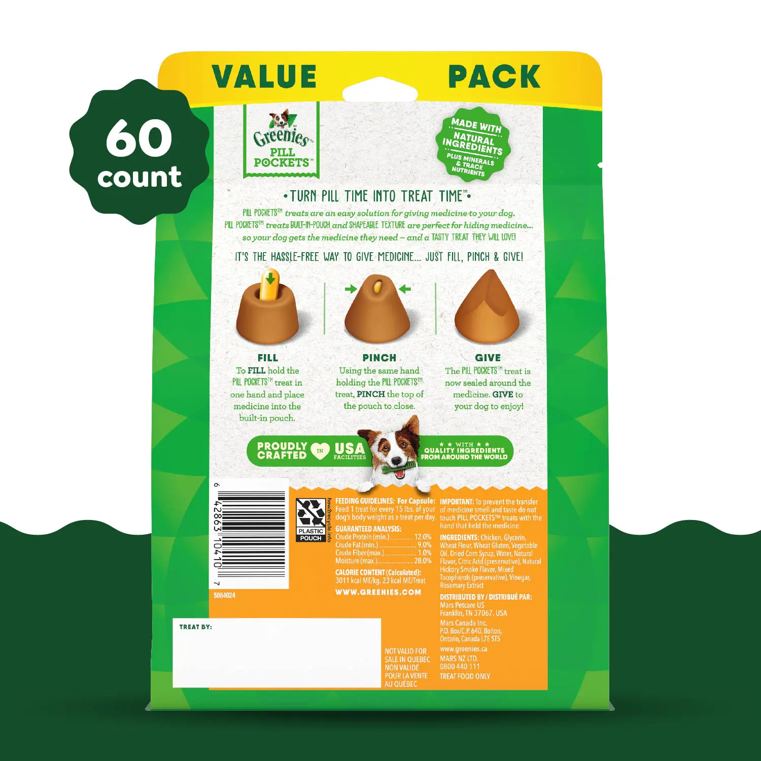 Greenies Capsule Pill Pockets Dog Treats Chicken 15.8-oz 60 Count - Image 4