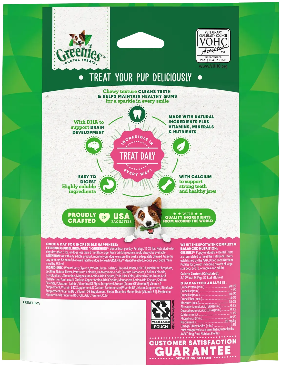 Greenies Puppy Dental Dog Treats Petite 10 Count 6-oz - Image 2