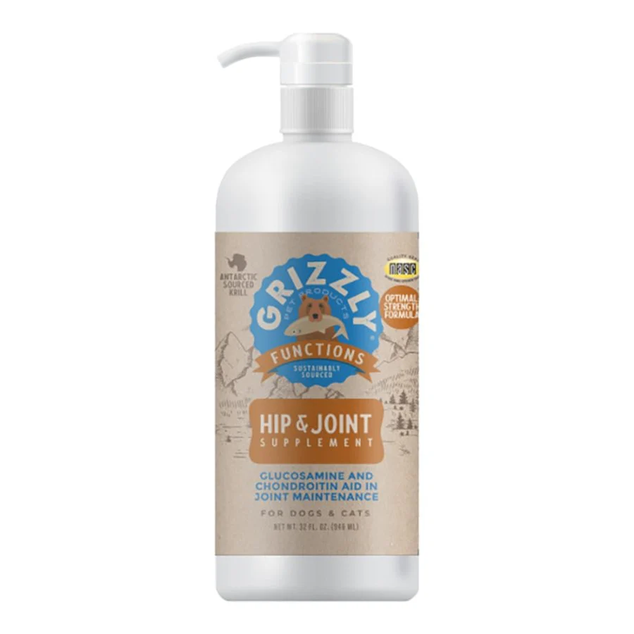 Grizzly Hip & Joint Support Liquid Supplement for Dogs & Cats 32-oz