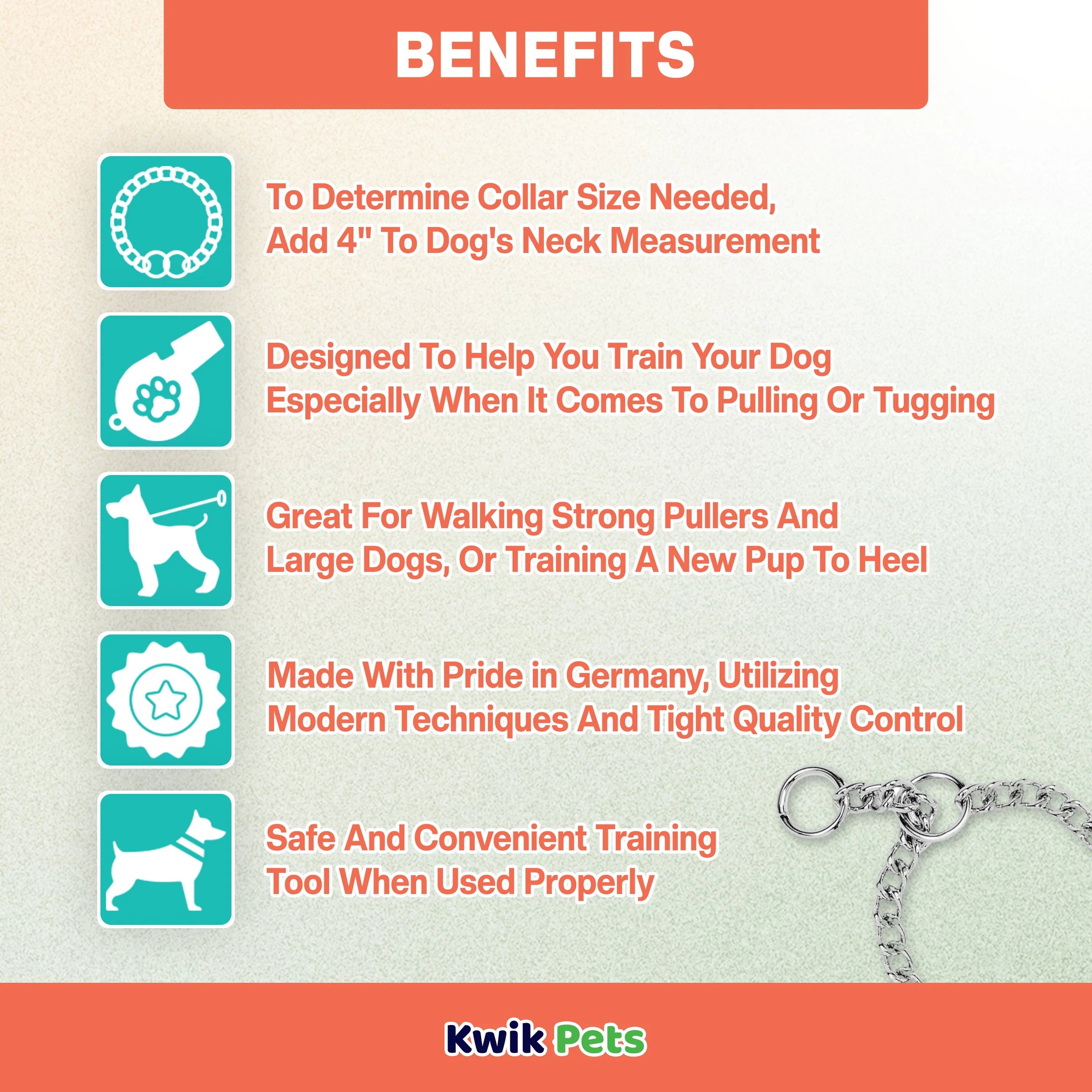 Herm Sprenger Dog Chain Training Collar 18-in Neck, 3.0-mm Wide - Image 3