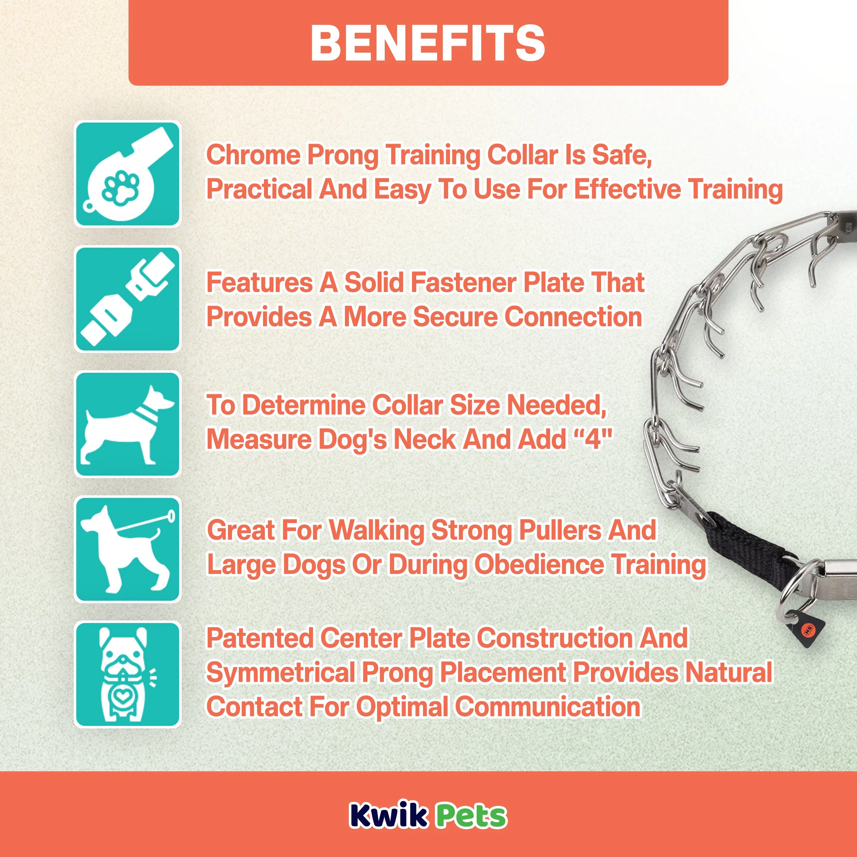 Herm Sprenger Ultra-Plus Dog Prong Training Collar with ClicLock 14-in Neck 2.25-mm Wide - Image 3