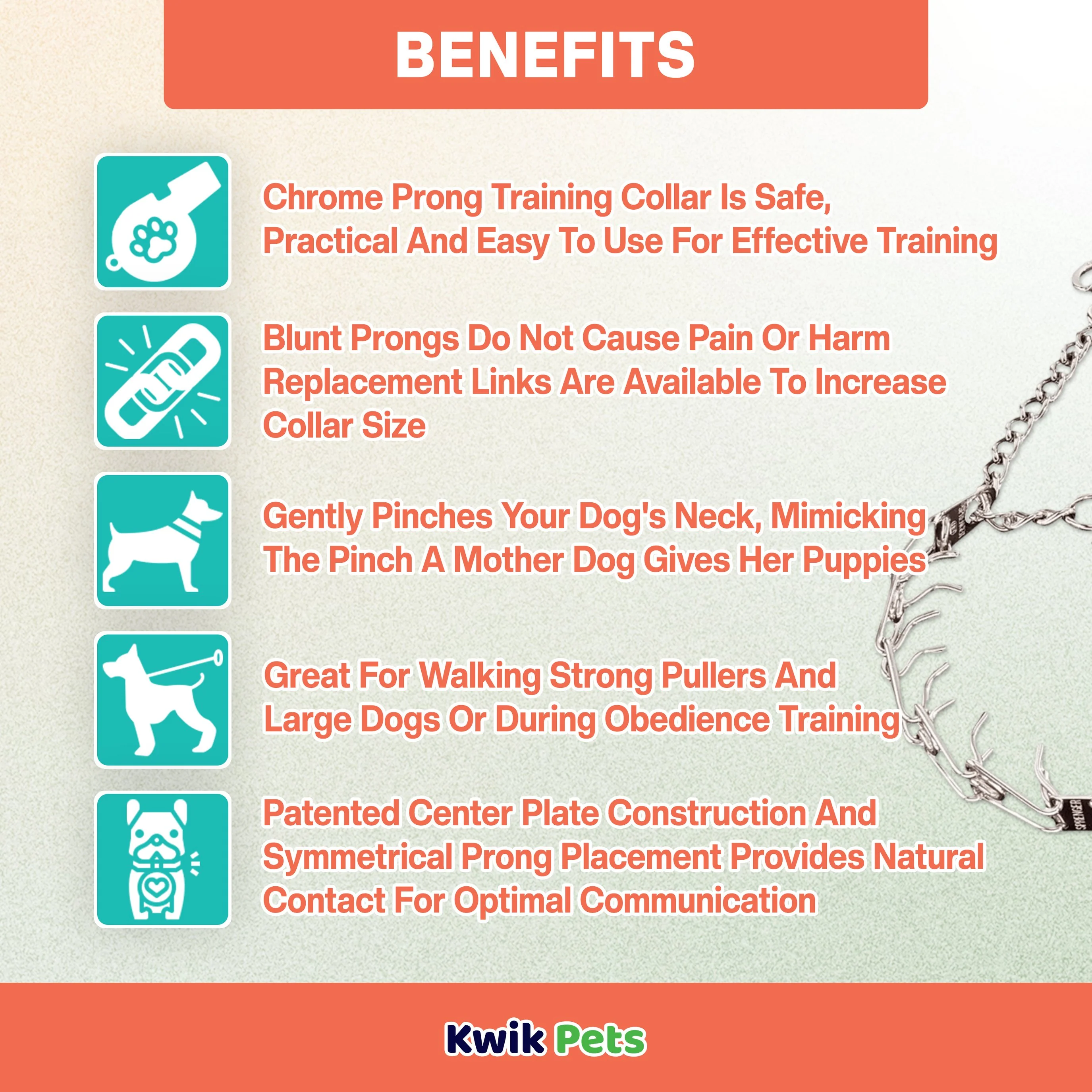 Herm Sprenger Ultra Plus Dog Prong Training Collar 14-in Neck 2.25-mm Wide - Image 3