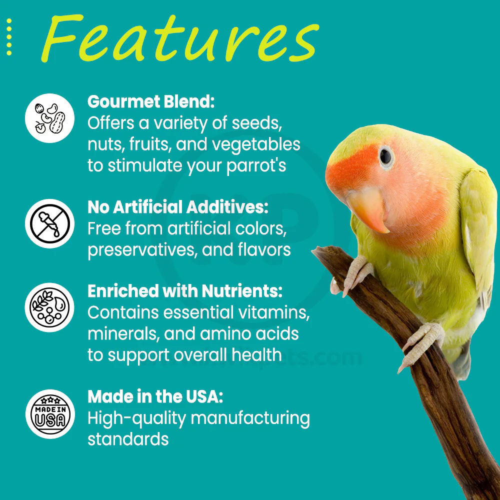 Higgins Safflower Gold Natural Blend Parrot Bird Food 3-lb - Image 3