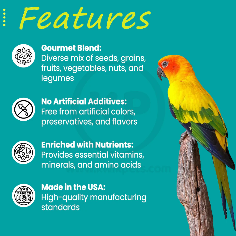 Higgins Sunburst Gourmet Blend Conure Bird Food 3-lb - Image 3