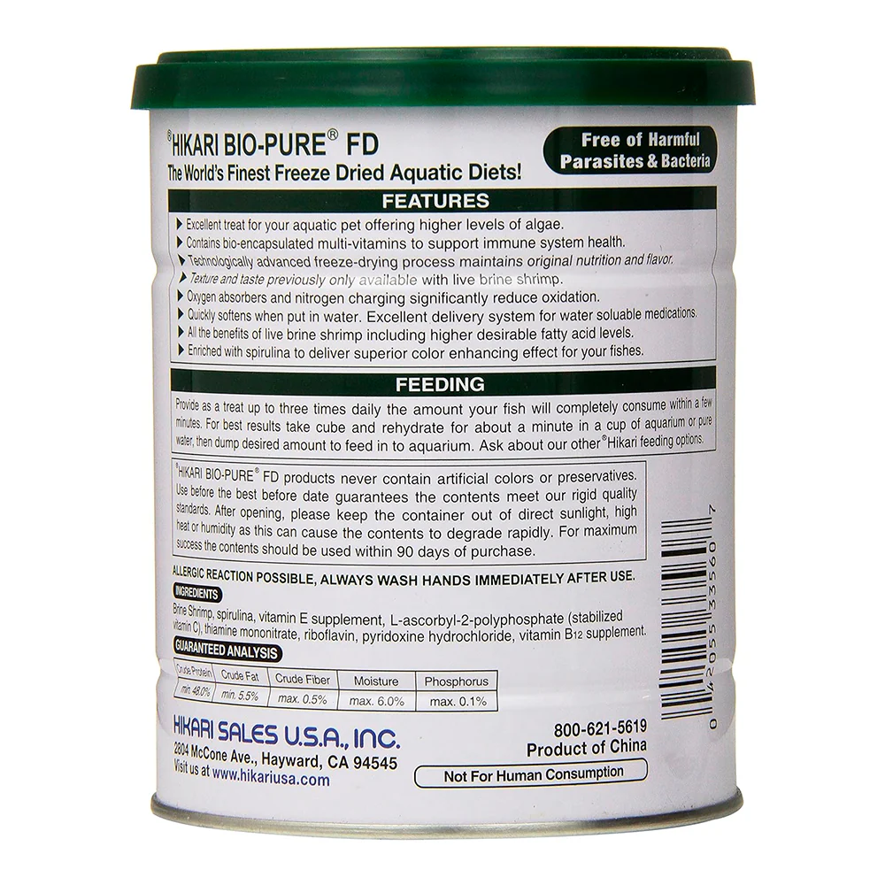 Hikari USA Bio-Pure Spirulina Brine Shrimp Freeze Dried Fish Food 1.76-oz - Image 2