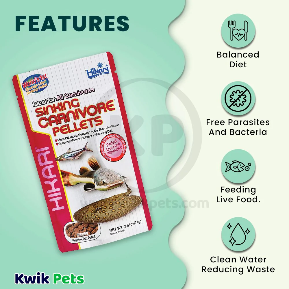 Hikari USA Sinking Carnivore Pellets Fish Food 2.61-oz - Image 3