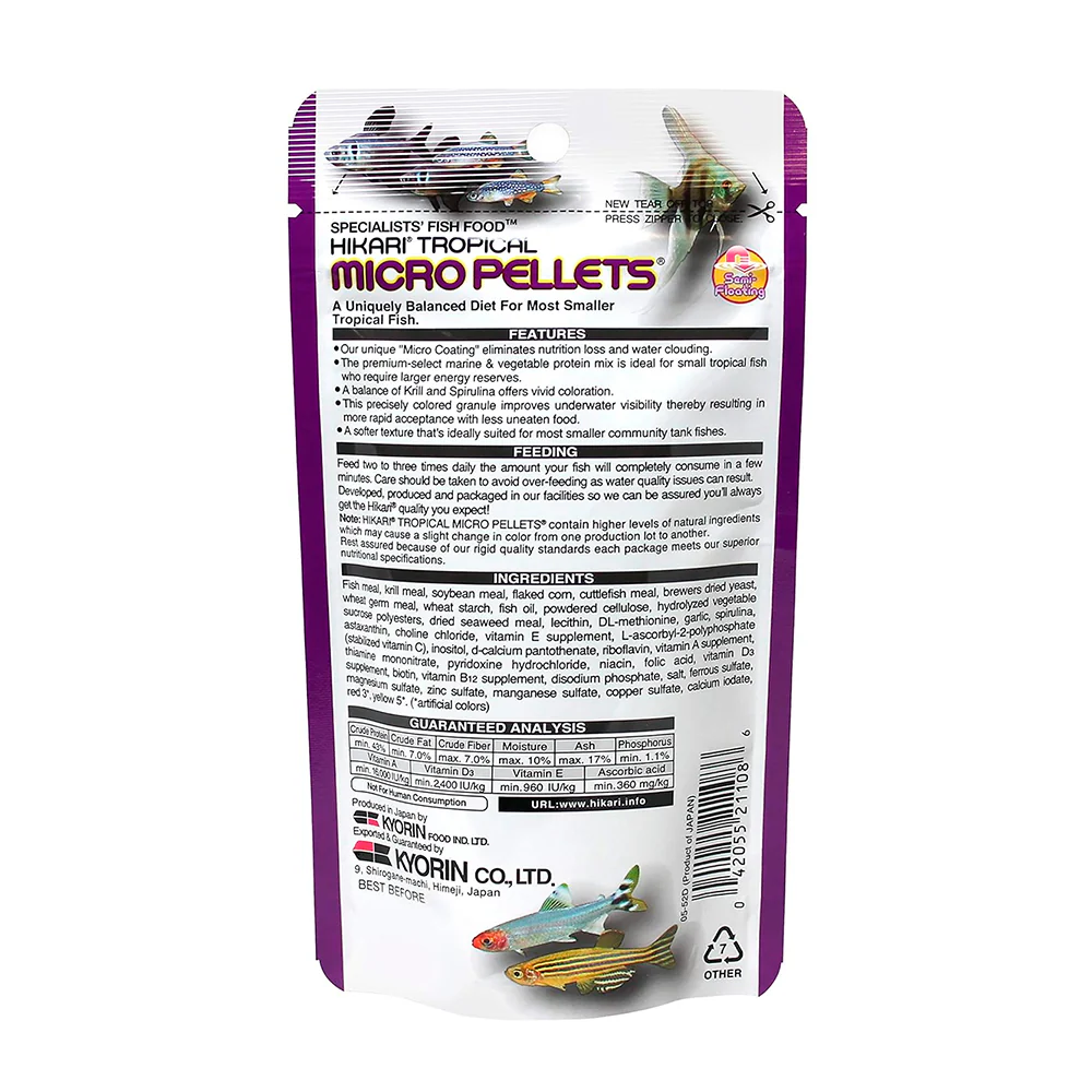 Hikari USA Tropical Semi-Floating Micro Pellets Fish Food 1.58-oz - Image 2