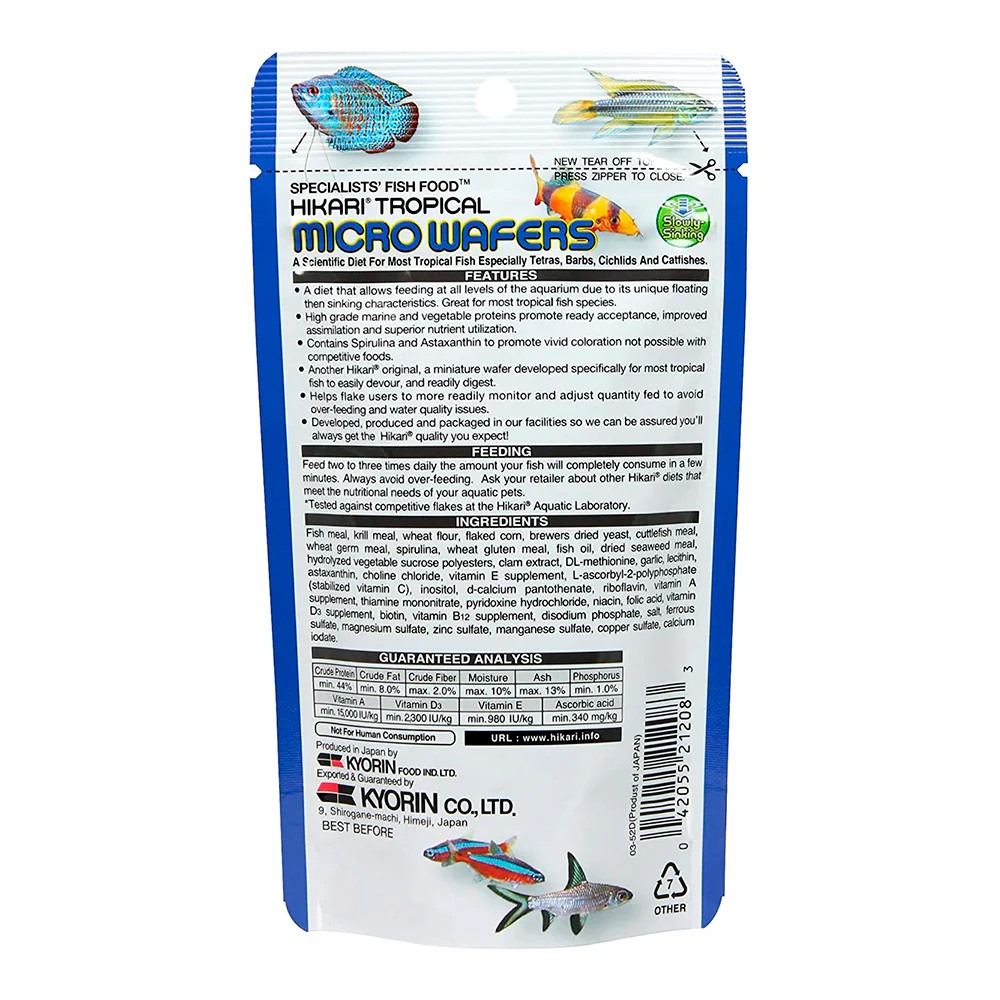 Hikari USA Tropical Slow Sinking Micro Wafers Fish Food 1.58-oz - Image 2