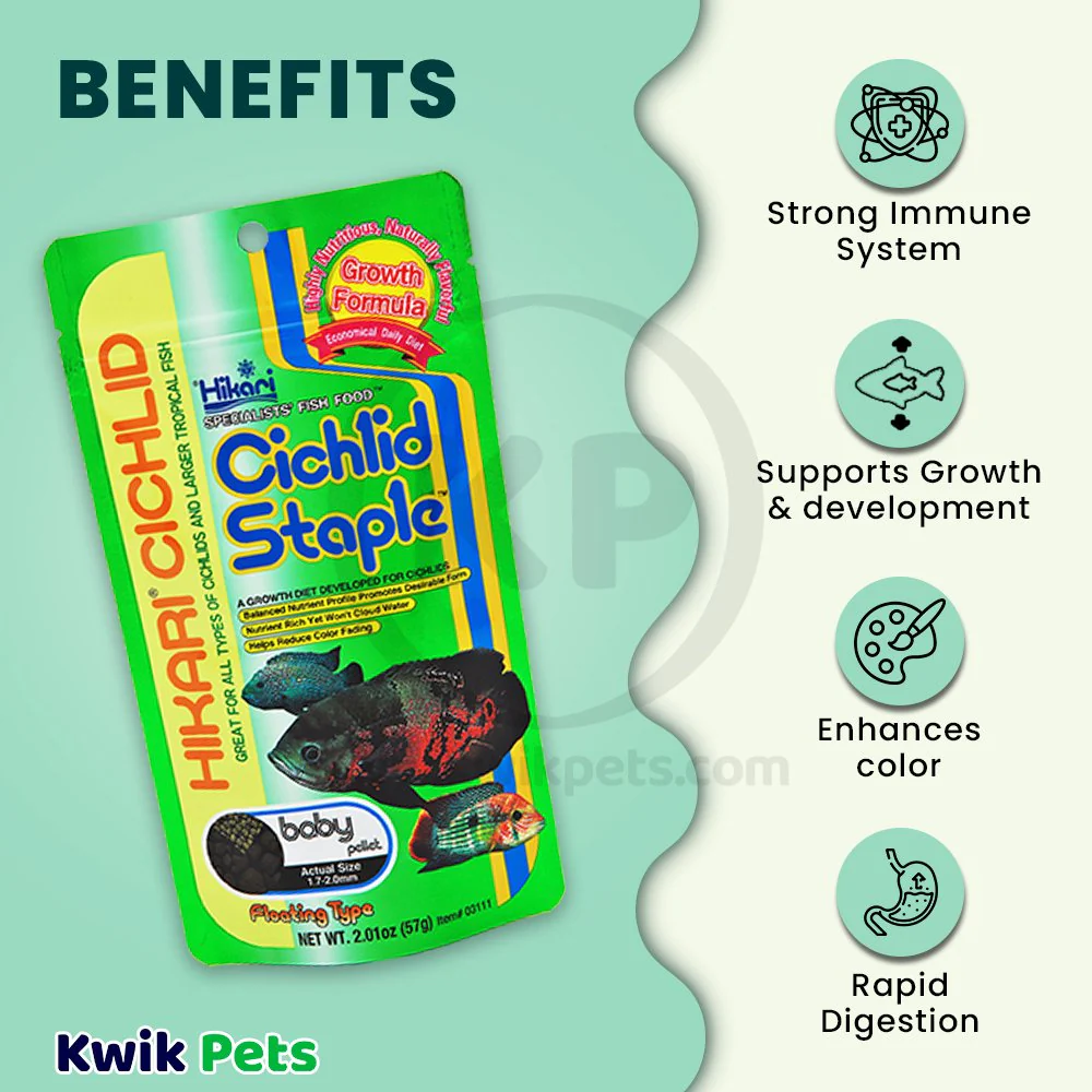 Hikari USA Cichlid Staple Floating Baby Pellets Fish Food 2.01-oz - Image 3