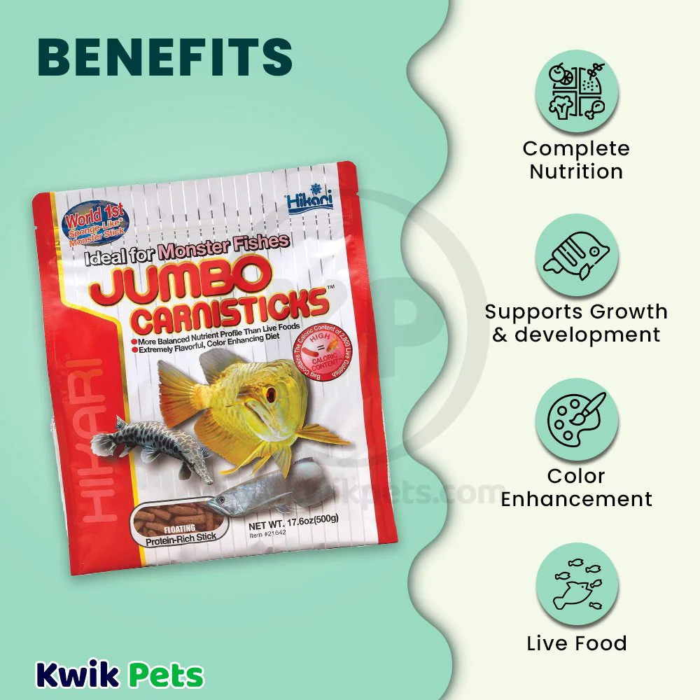 Hikari USA Jumbo CarniSticks Floating Fish Food 17.6-oz - Image 3