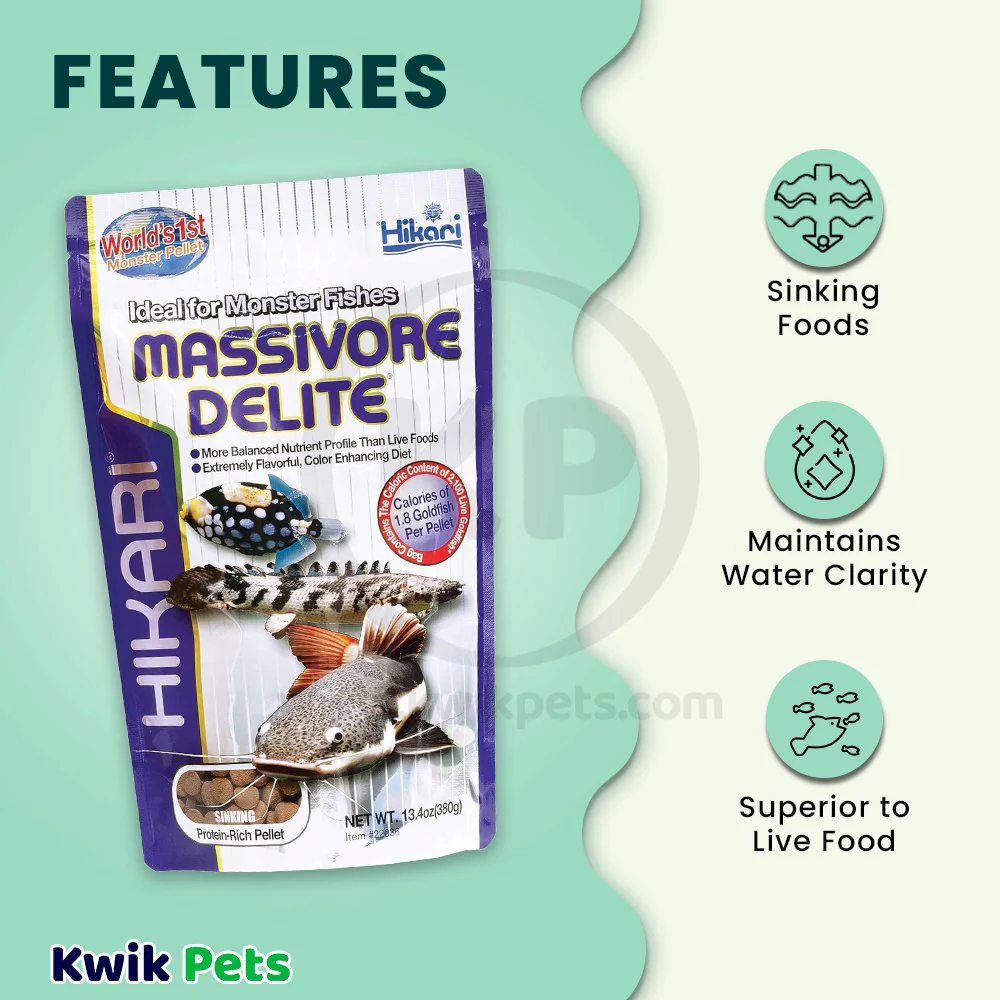 Hikari USA Massivore Delite Carnivore Pellets Fish Food Large 13.4-oz - Image 3