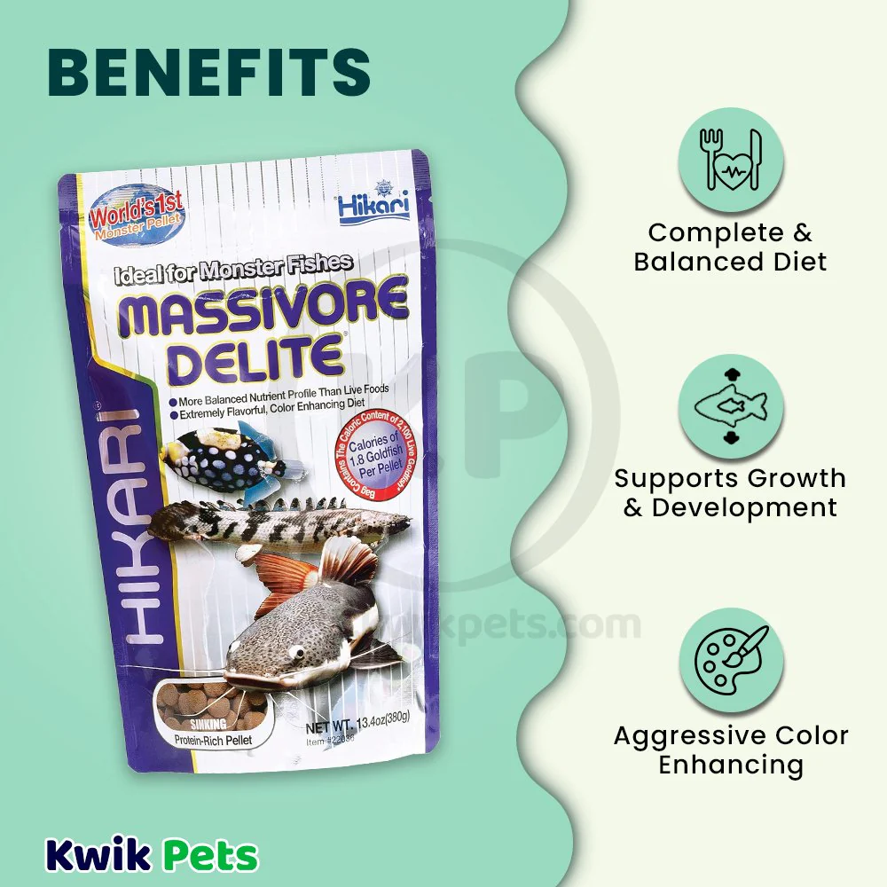 Hikari USA Massivore Delite Carnivore Pellets Fish Food Large 13.4-oz - Image 4