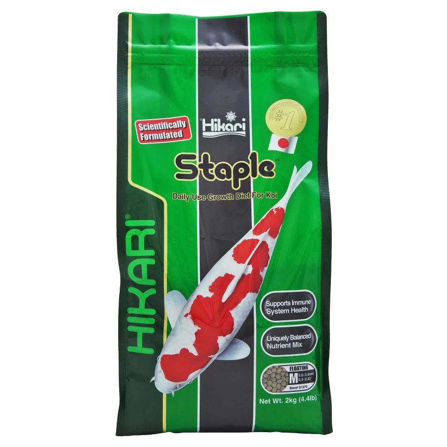 Hikari USA Staple Growth Formula Medium Pellet Fish Food for Koi and Pond 4.4-lb