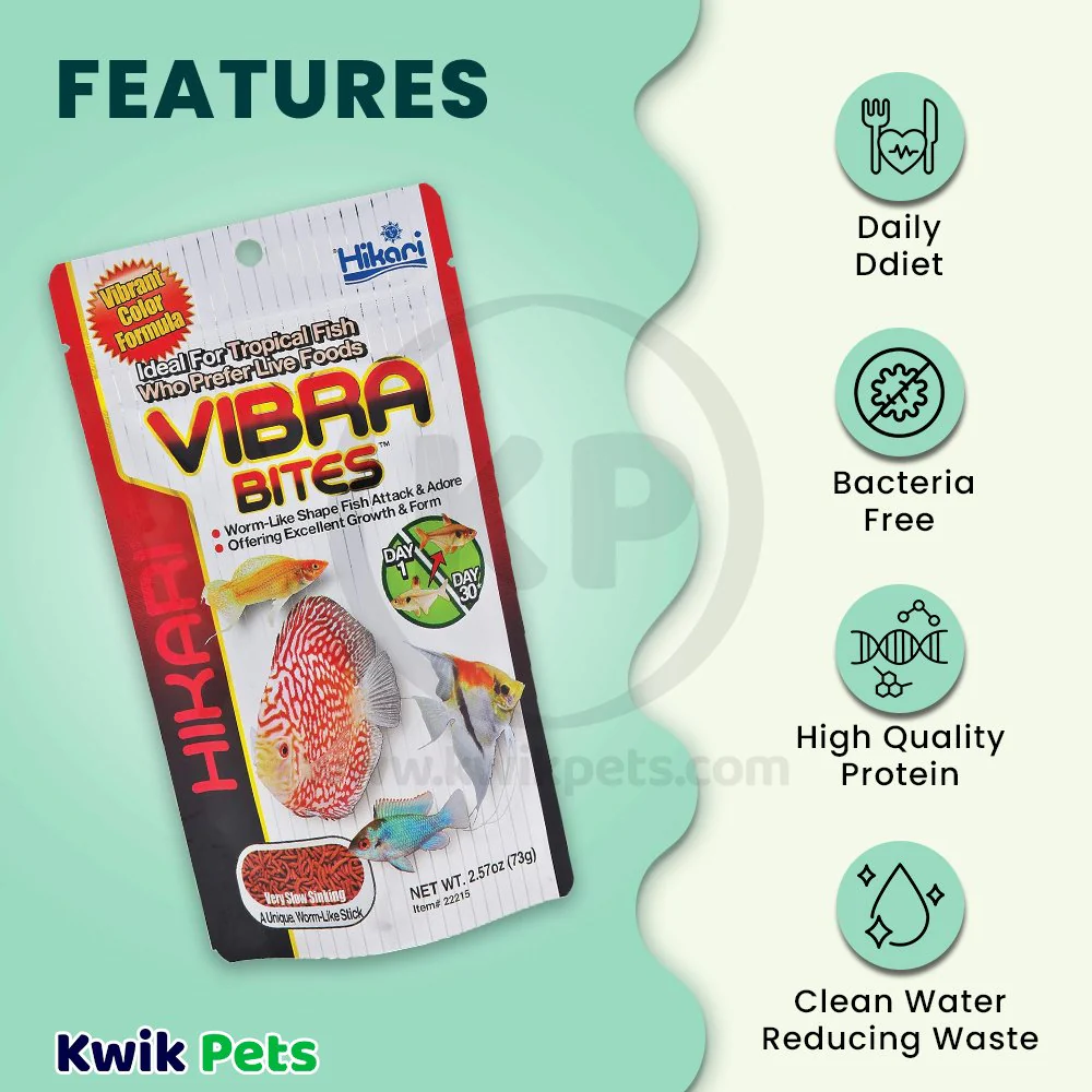 Hikari USA Vibra Bites Tropical Very Slow Sinking Fish Food 2.57-oz - Image 2