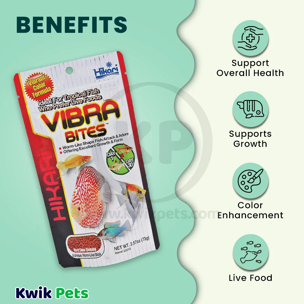 Hikari USA Vibra Bites Tropical Very Slow Sinking Fish Food 2.57-oz - Image 3
