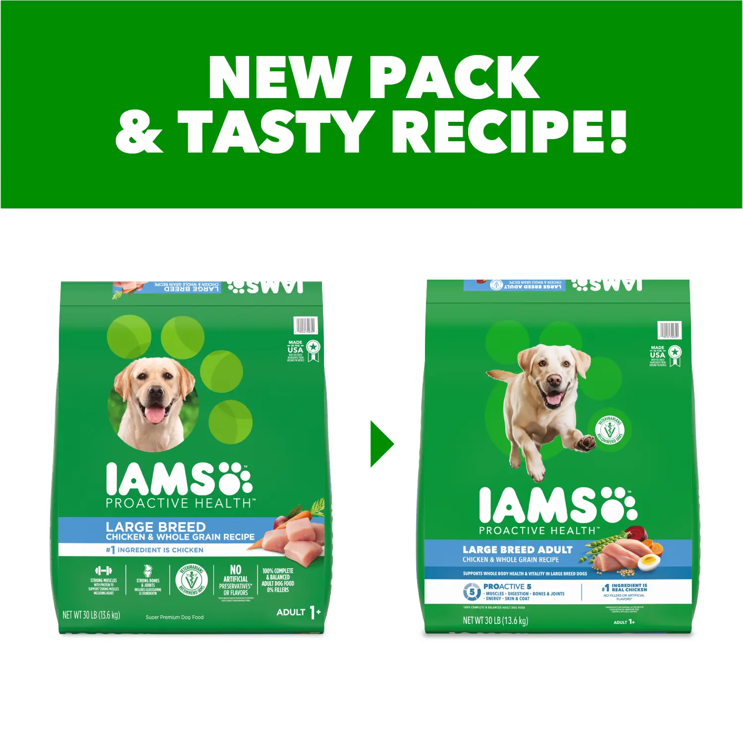 IAMS High Protein Large Breed Adult Dry Dog Food Real Chicken 30-lb - Image 3