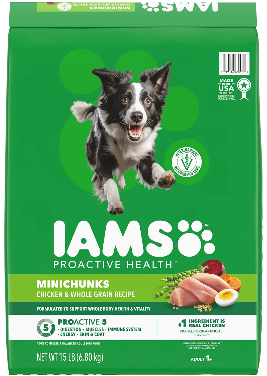 IAMS Minichunks Small Kibble High Protein Adult Dry Dog Food Real Chicken 15-lb