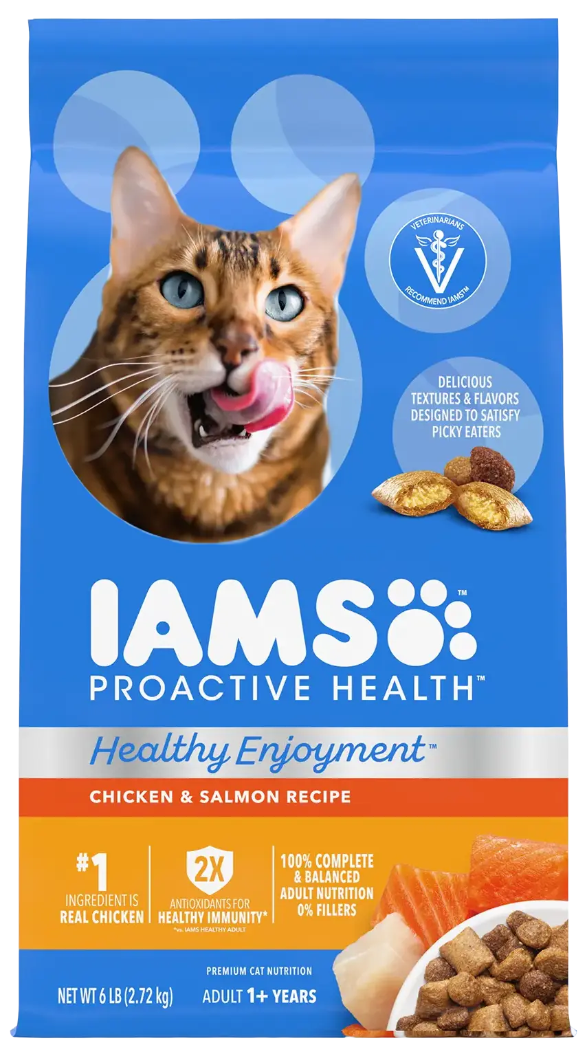 IAMS ProActive Health Healthy Enjoyment Adult Dry Cat Food Chicken & Salmon 6-lb