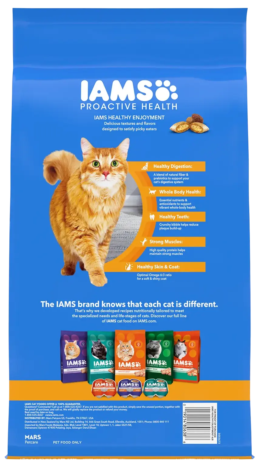 IAMS ProActive Health Healthy Enjoyment Adult Dry Cat Food Chicken & Salmon 6-lb - Image 2
