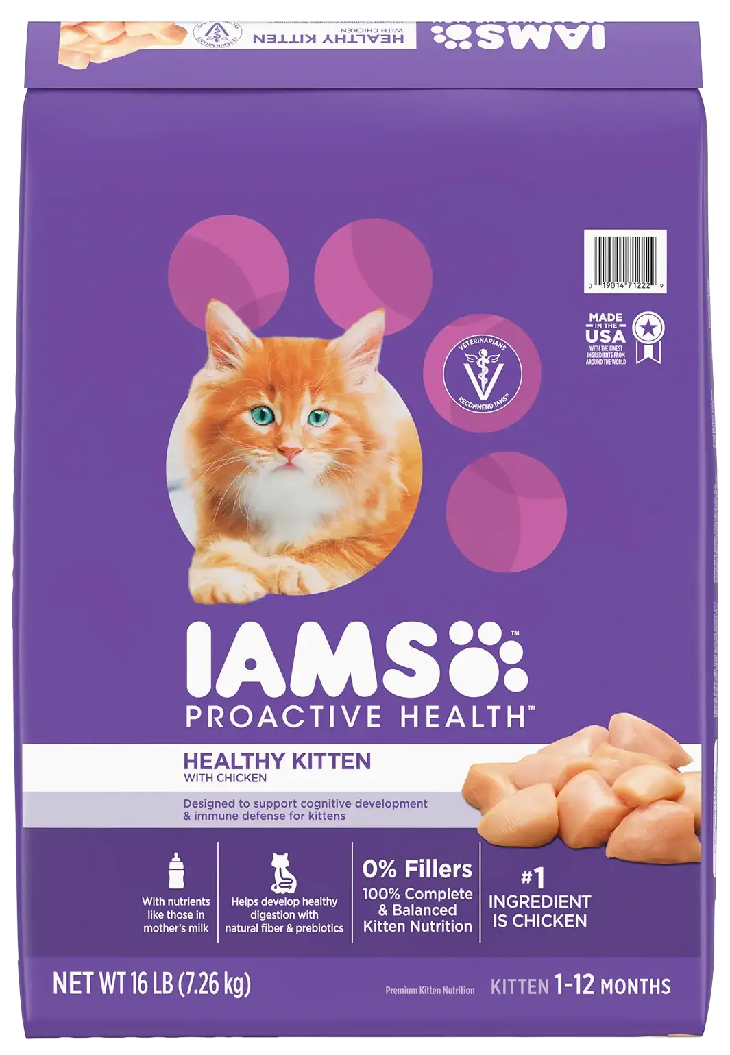 IAMS Proactive Health Kitten Dry Cat Food Chicken 16-lb