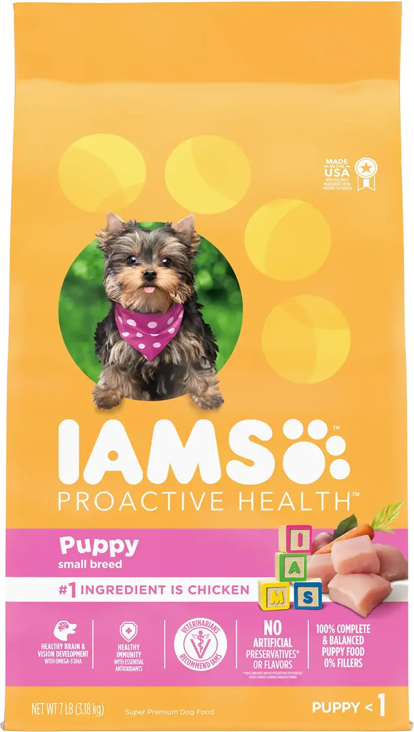 IAMS Smart Small Breed Puppy Dry Dog Food Real Chicken 7-lb
