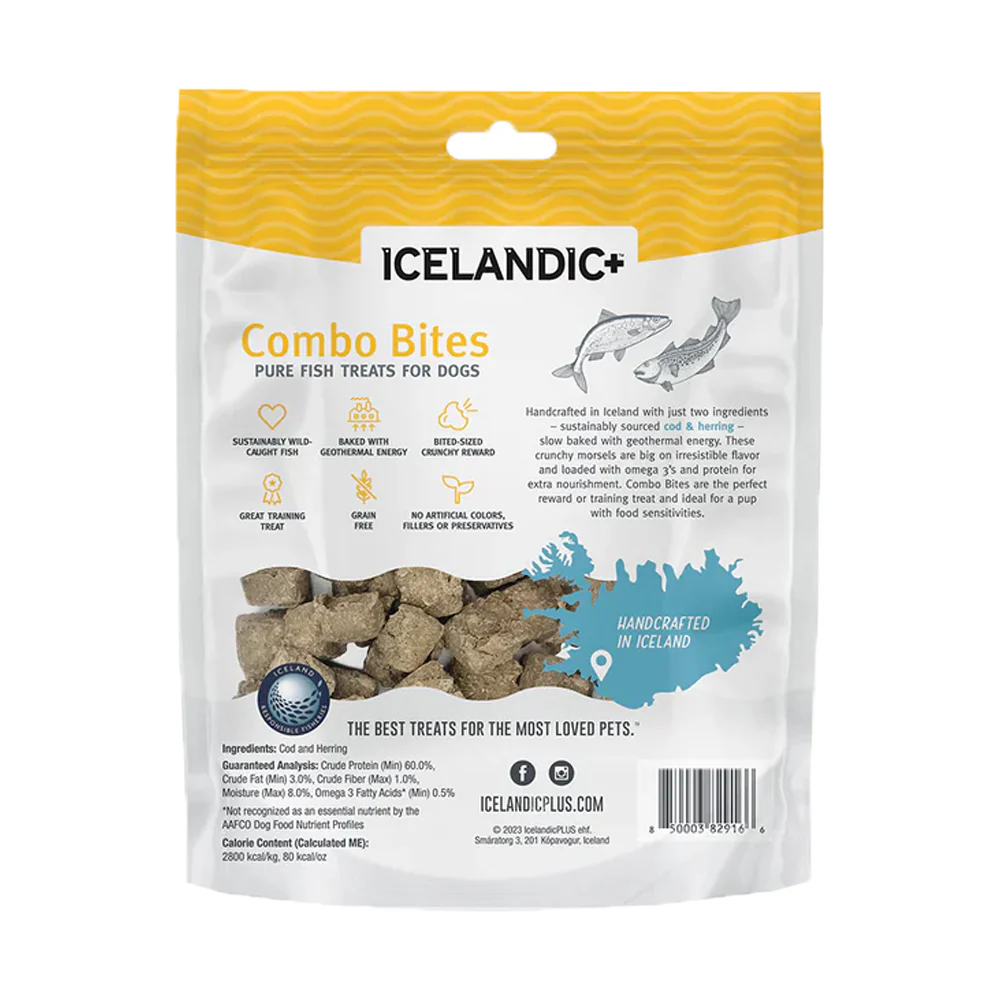 Icelandic+ Cod & Herring Combo Bites Pure Fish Crunchy Dog Treats 3-oz - Image 2