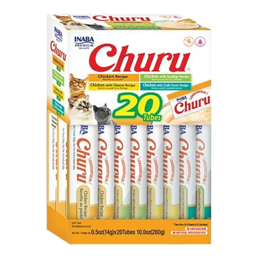 Inaba Churu Creamy Purée Chicken Variety Box Lickable Cat Treats 0.5-oz Tubes 20 Count - Image 2