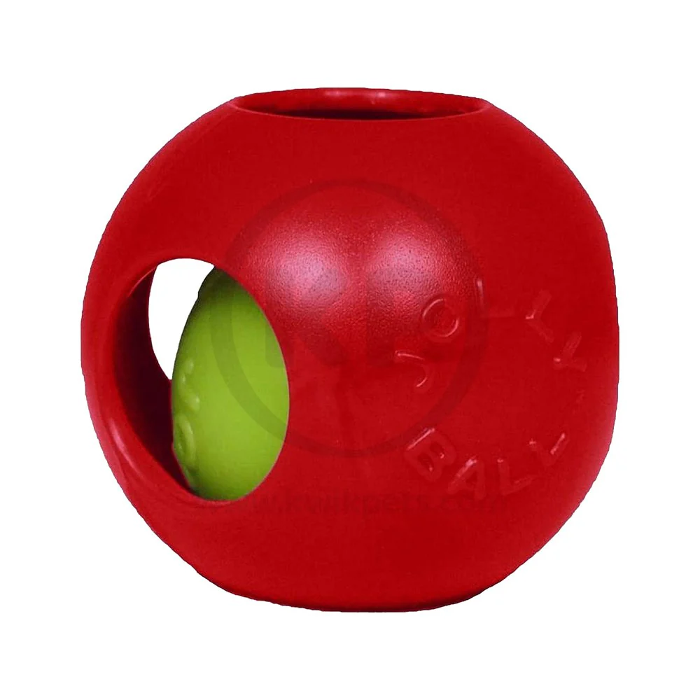 Jolly Pet Teaser Ball Dog Toy Red Large 8-in - Image 5