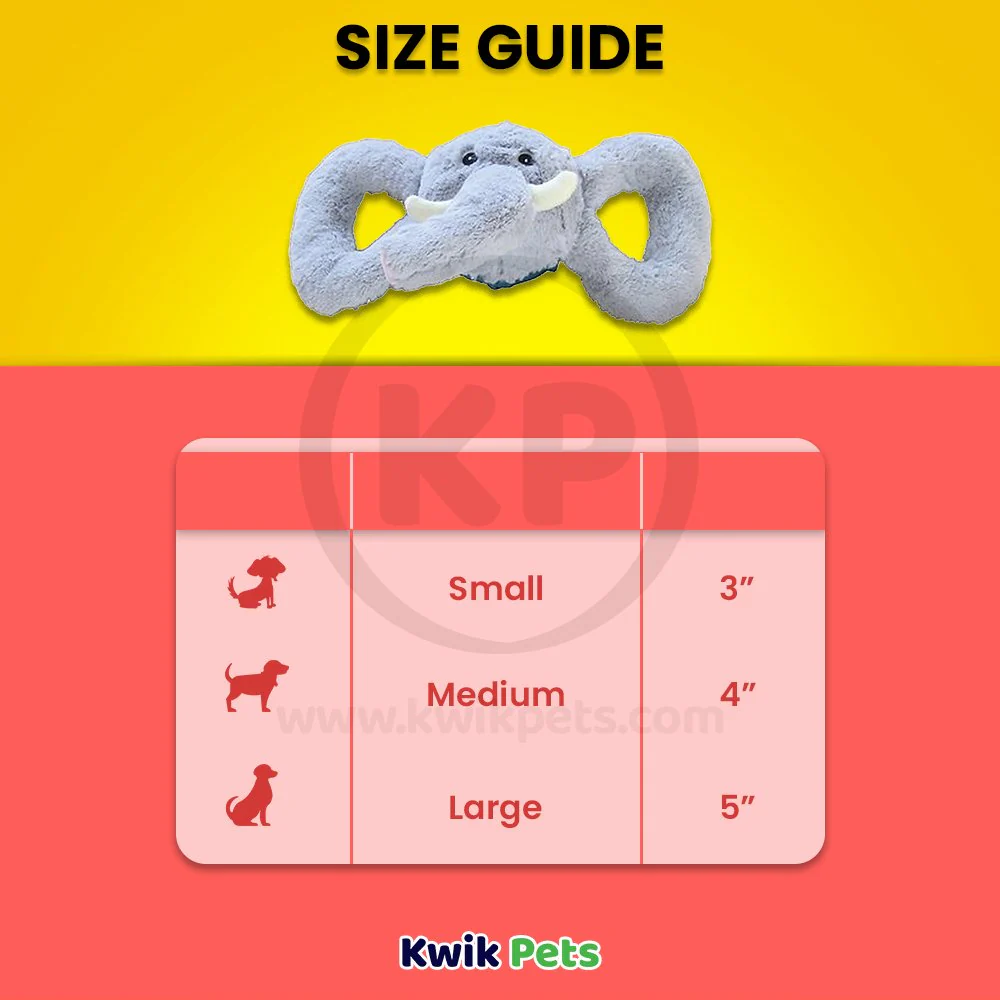 Jolly Pet Tug-a-Mals Elephant Dog Toy Grey Medium 4-in - Image 4