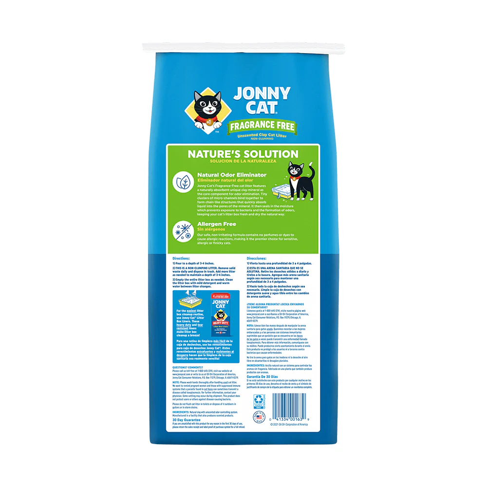 Jonny Cat Fragrance Free Clay with Natural Odor Eliminator Cat Litter 10-lb - Image 2