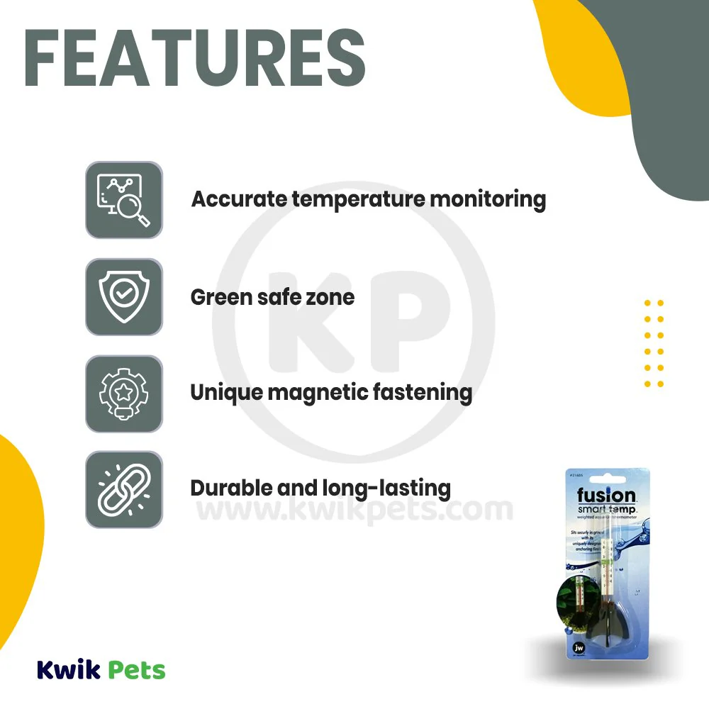 JW Pet Fusion Smart Temp Weighted Aquarium Thermometer - Image 2