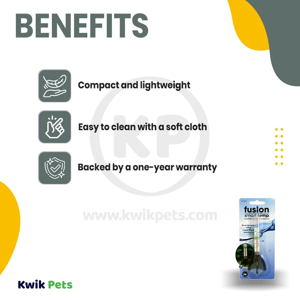 JW Pet Fusion Smart Temp Weighted Aquarium Thermometer - Image 3