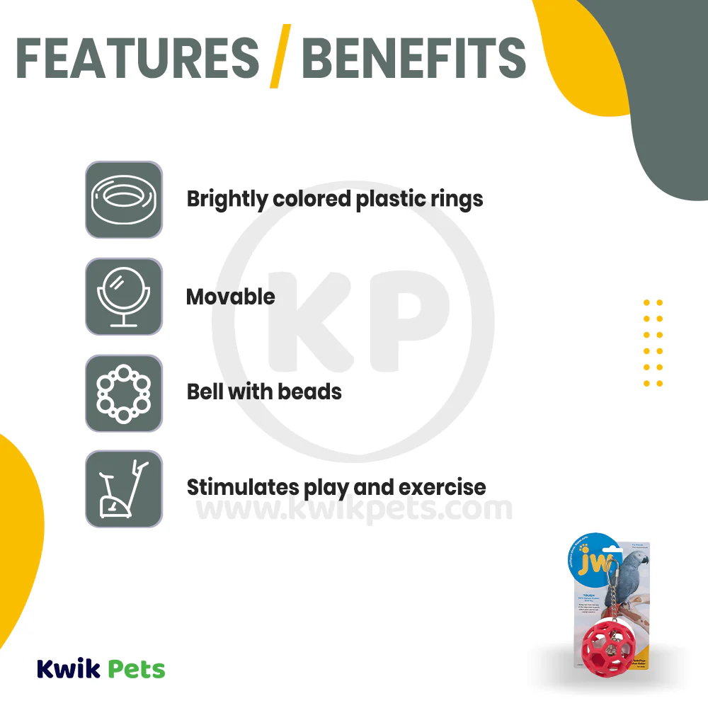 JW Pet ActiviToy Hol-ee Roller Bird Toy for Parrot Multicolor Large - Image 2