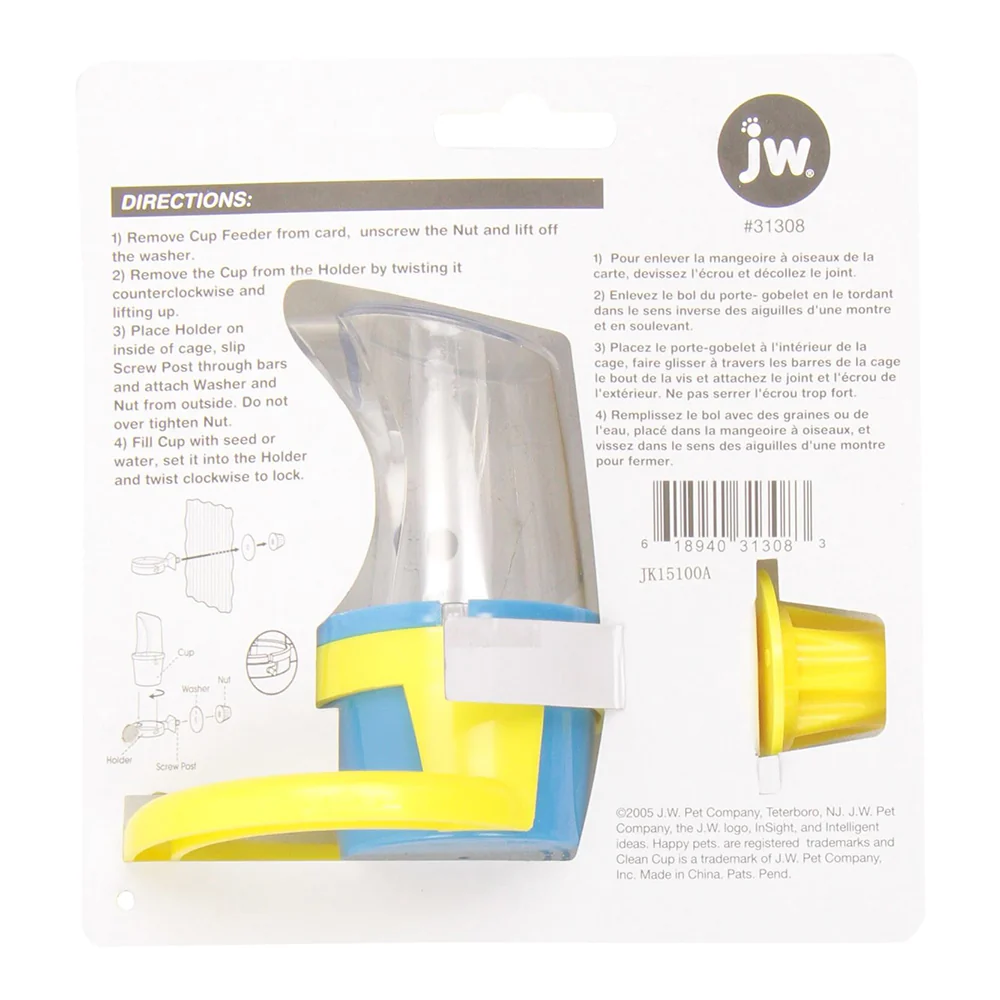 JW Pet Clean Cup Bird Feed & Water Cup Assorted Small 2-oz - Image 2