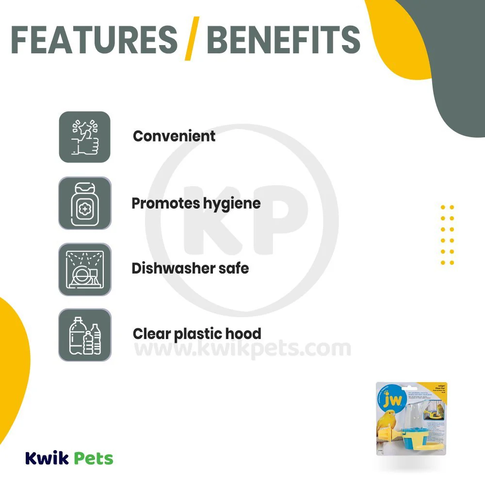 JW Pet Clean Cup Bird Feed & Water Cup Assorted Small 2-oz - Image 3