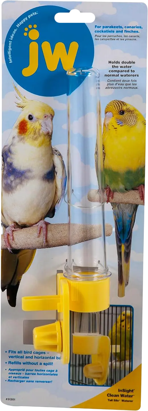 JW Pet Clean Water Silo Bird Waterer Assorted Large
