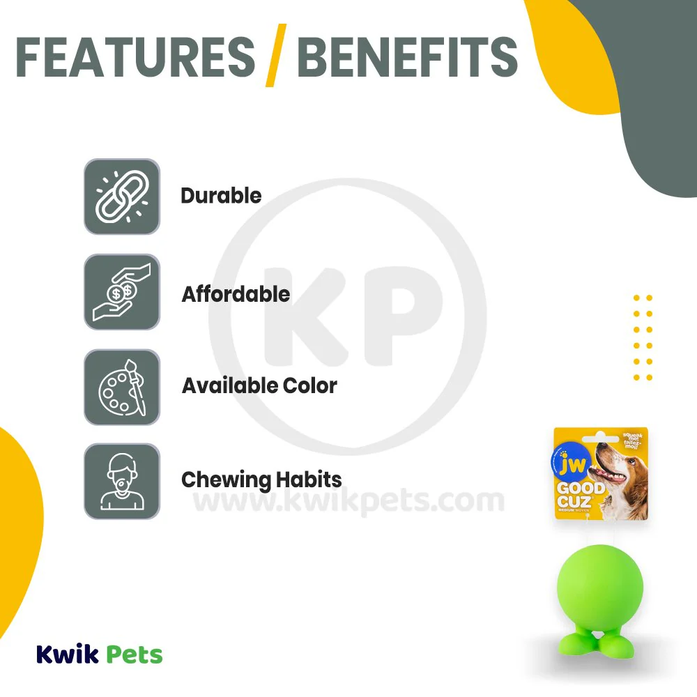 JW Pet Good Cuz Dog Toy Assorted Medium - Image 3