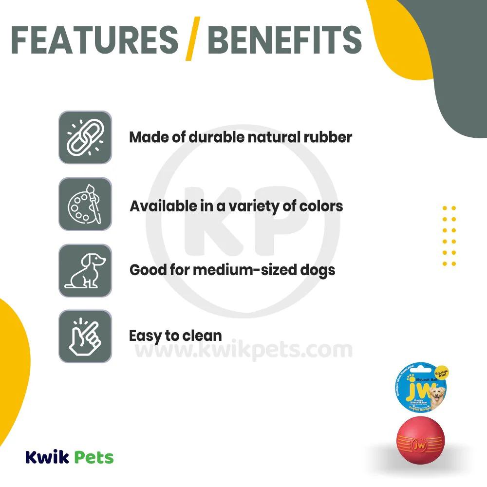 JW Pet iSqueak Ball Dog Toy Assorted Medium - Image 2