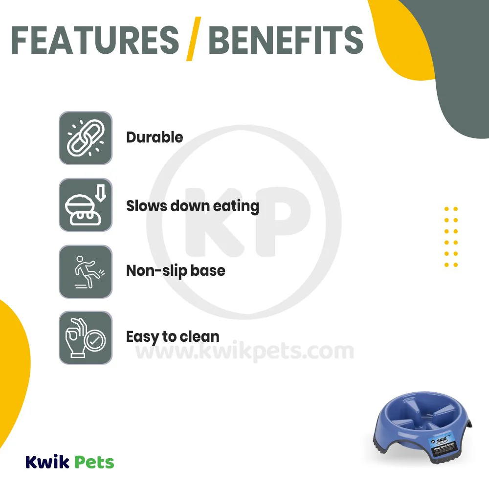 JW Pet Skid Stop Slow Feed Dog Bowl Assorted Medium - Image 2